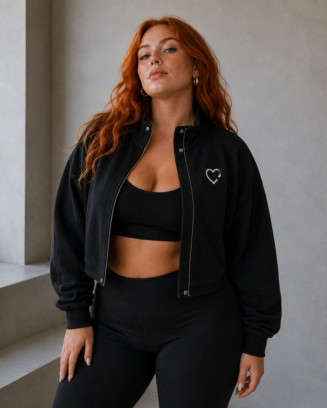 CROPPED STAND-COLLAR JACKET editorial open