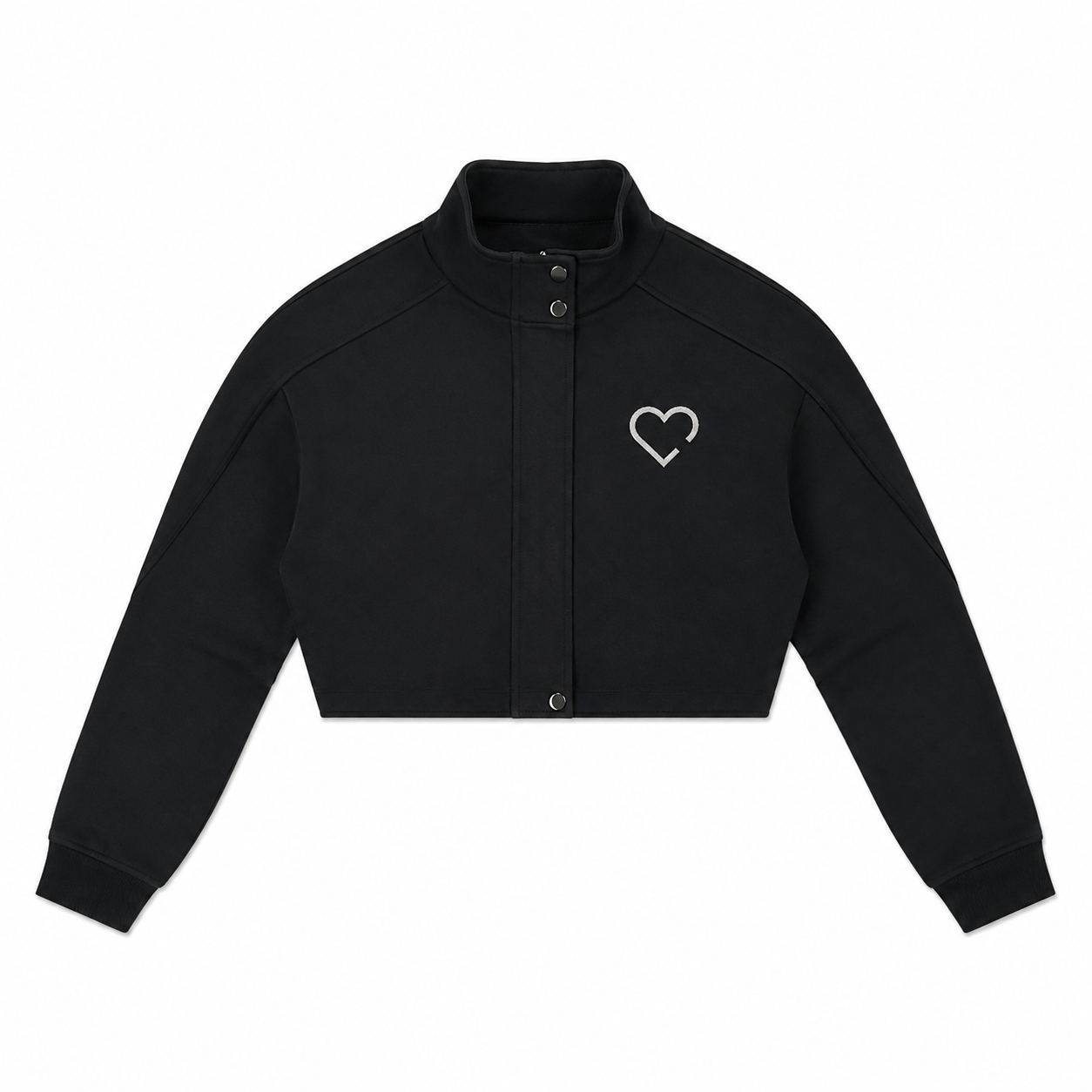 CROPPED STAND-COLLAR JACKET flat front