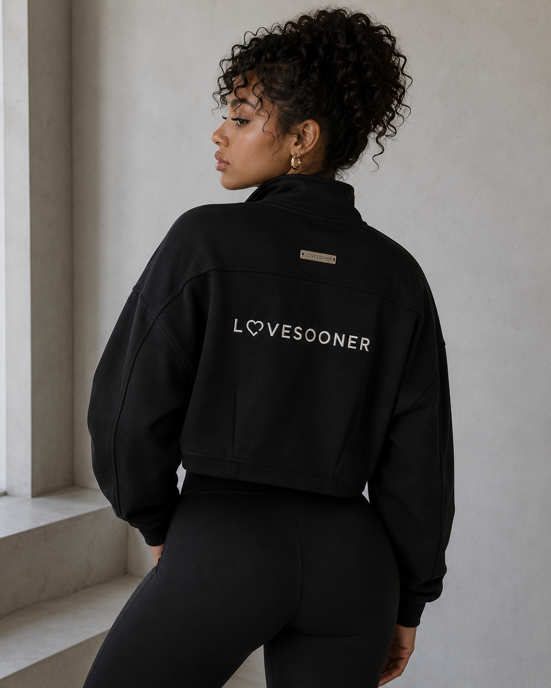 CROPPED STAND-COLLAR JACKET back