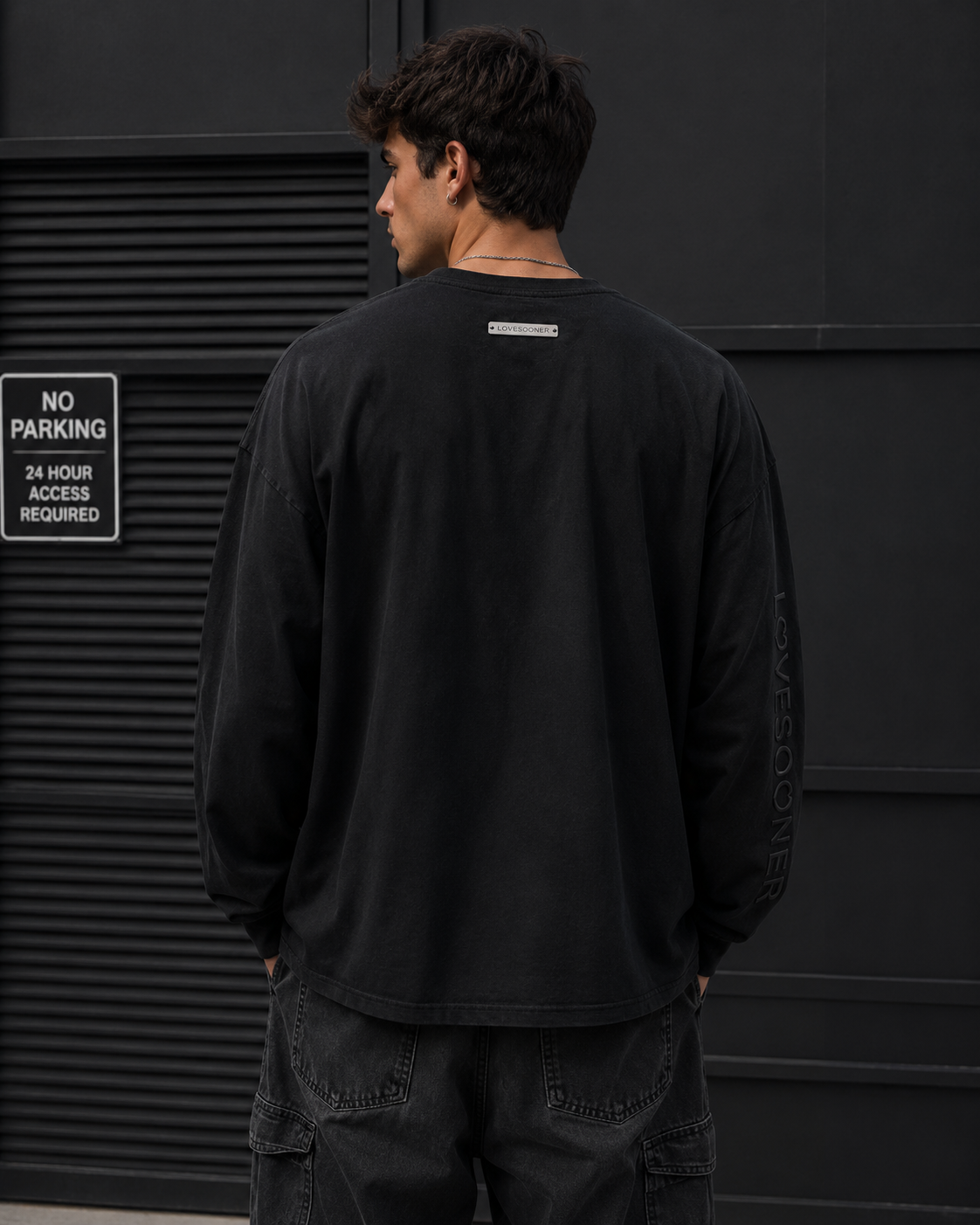 OVERSIZED LONG SLEEVE TEE worn by him back