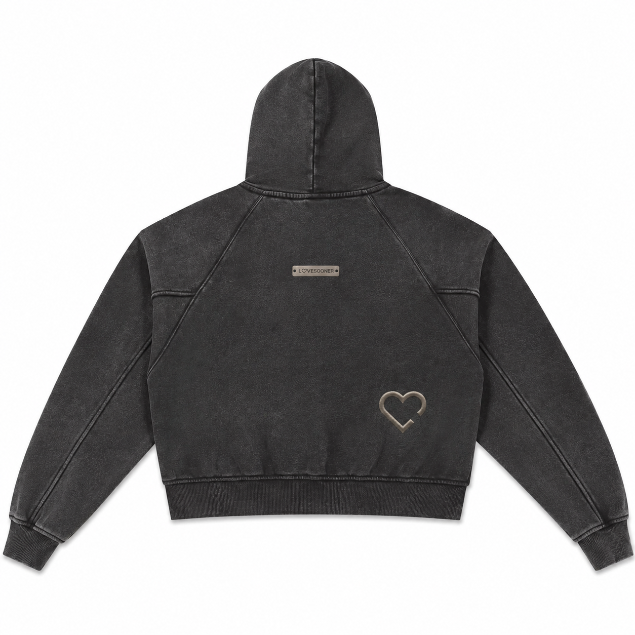 SNOW WASH CROP HOODIE flat back