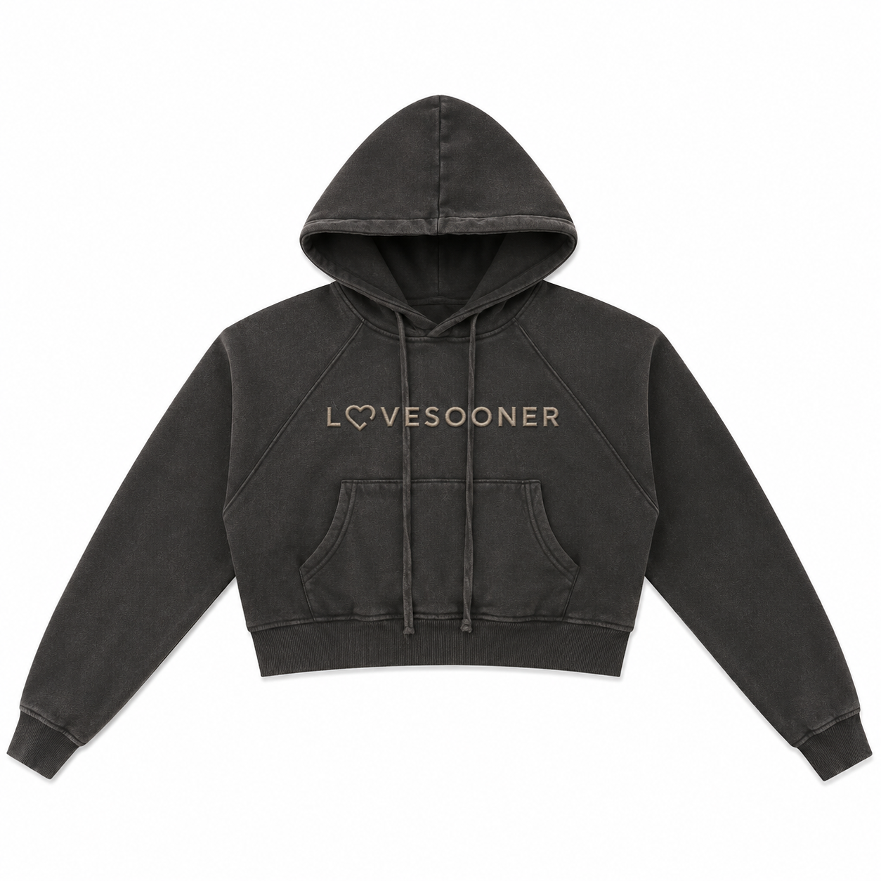 SNOW WASH CROP HOODIE flat front