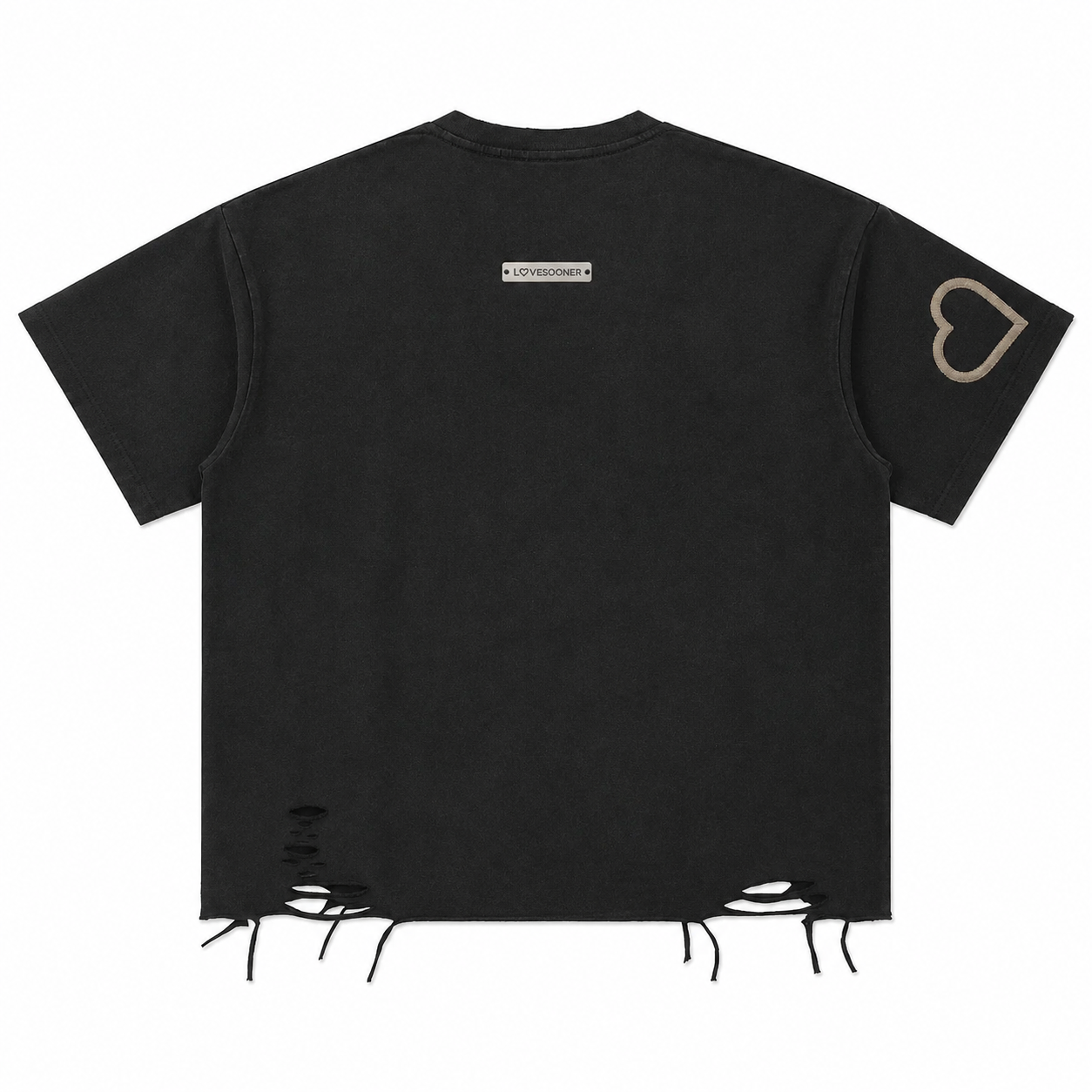 SNOW WASH RAW-HEM TEE flat back