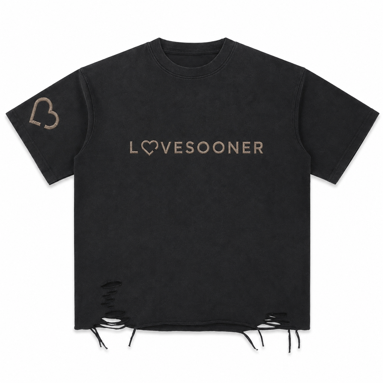 SNOW WASH RAW-HEM TEE flat front