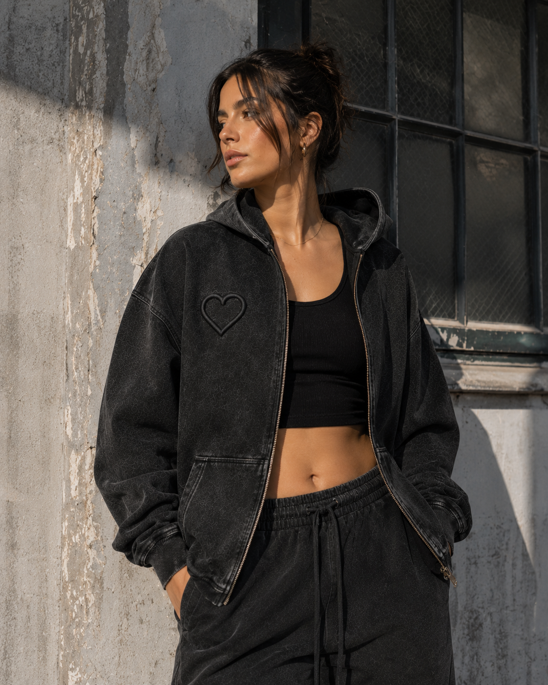 SNOW WASH ZIP HOODIE women's editorial