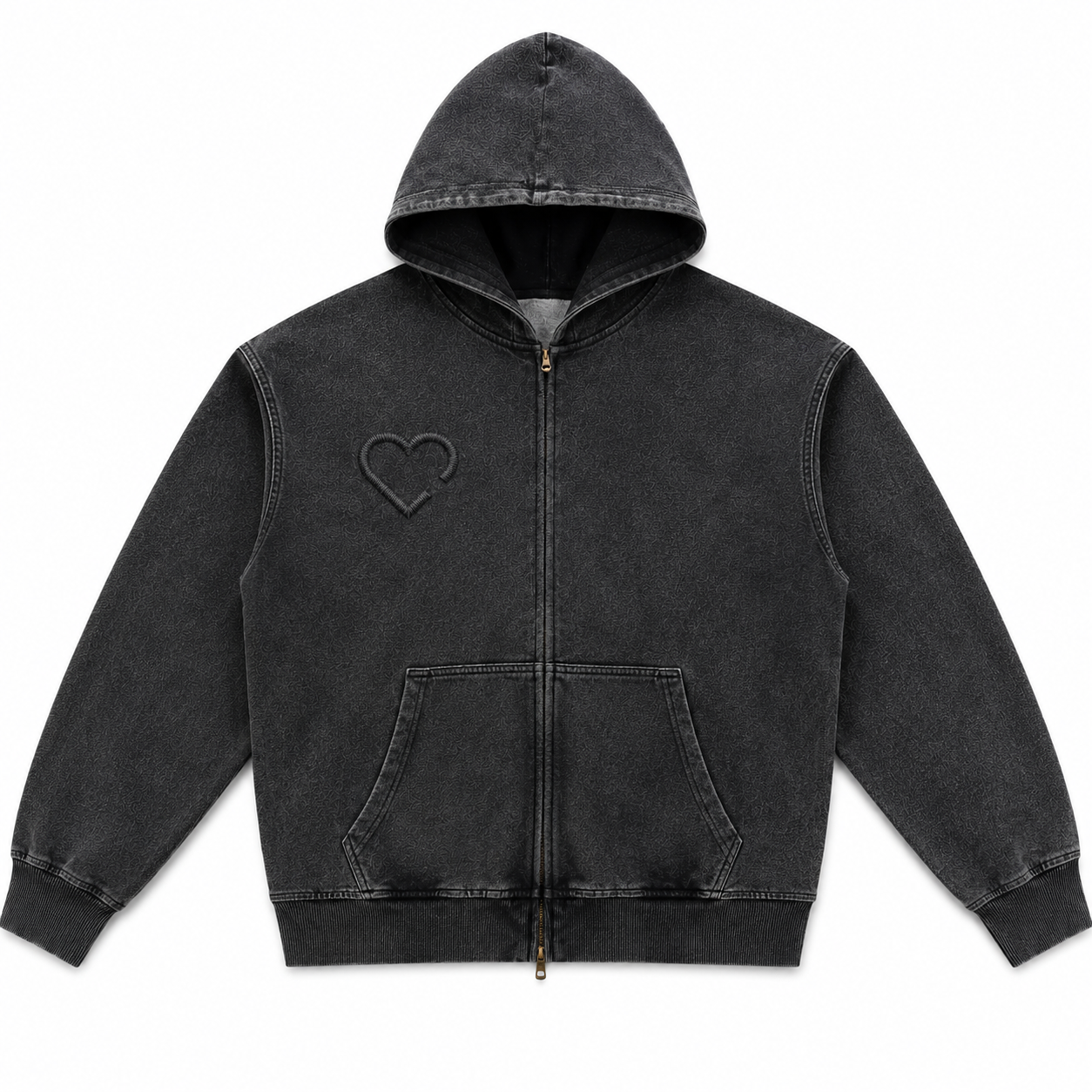 SNOW WASH ZIP HOODIE flat front