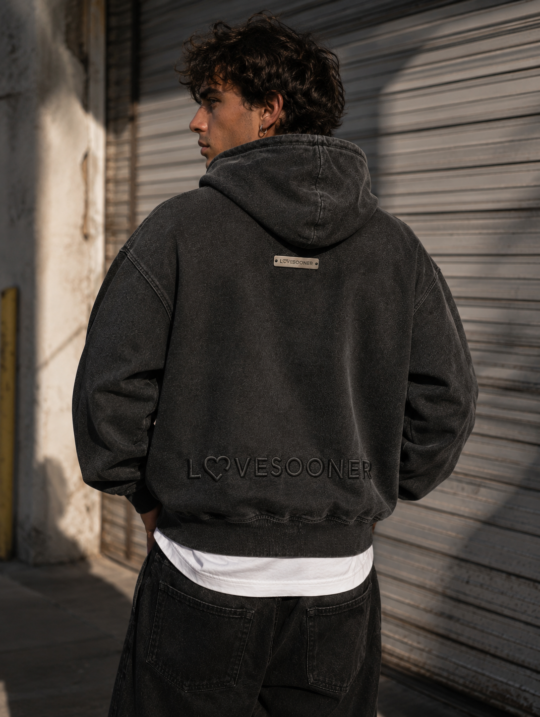 SNOW WASH ZIP HOODIE men's back editorial