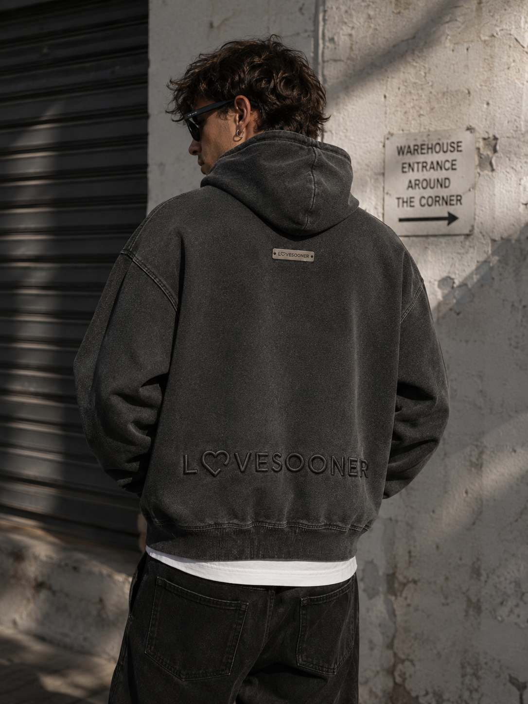 SNOW WASH ZIP HOODIE worn by him back