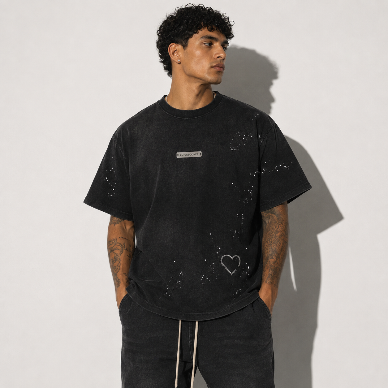 SUNFADE SPLATTER TEE worn by him