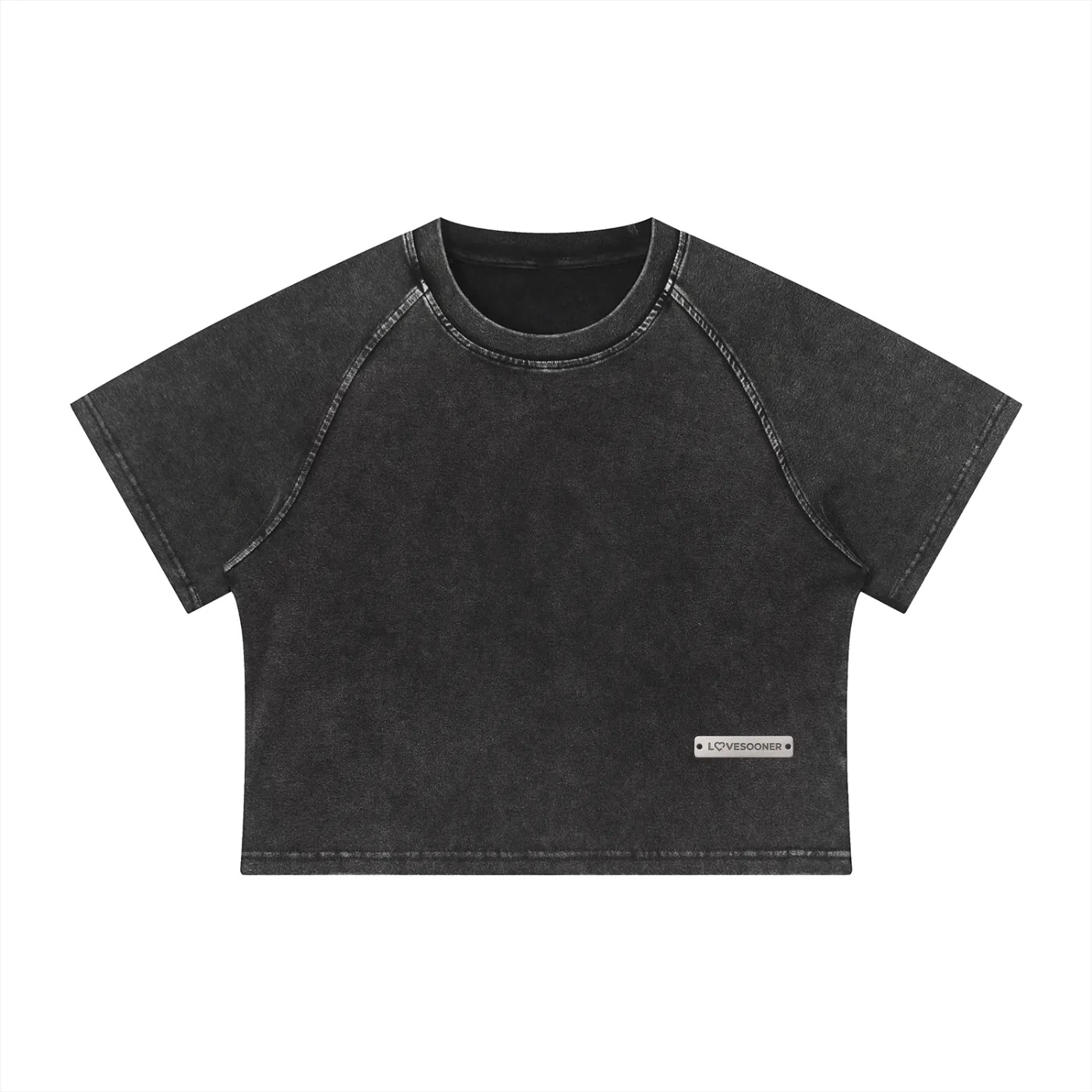 MINERAL WASH CROP TEE flat front
