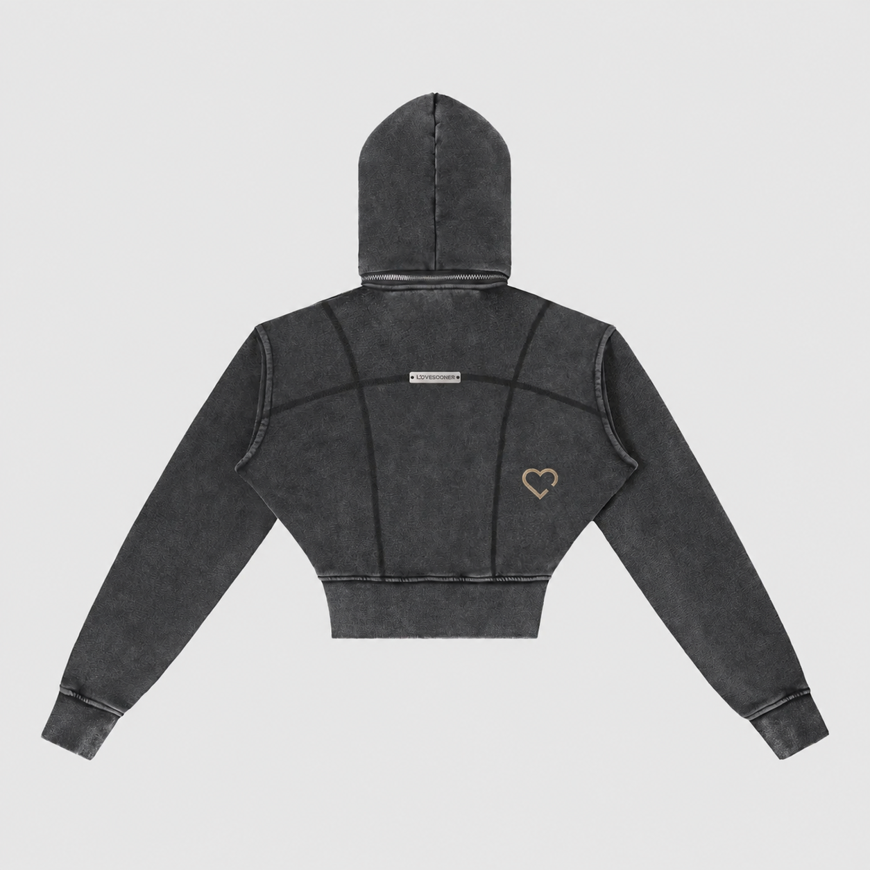 CROPPED ZIP HOODIE flat back