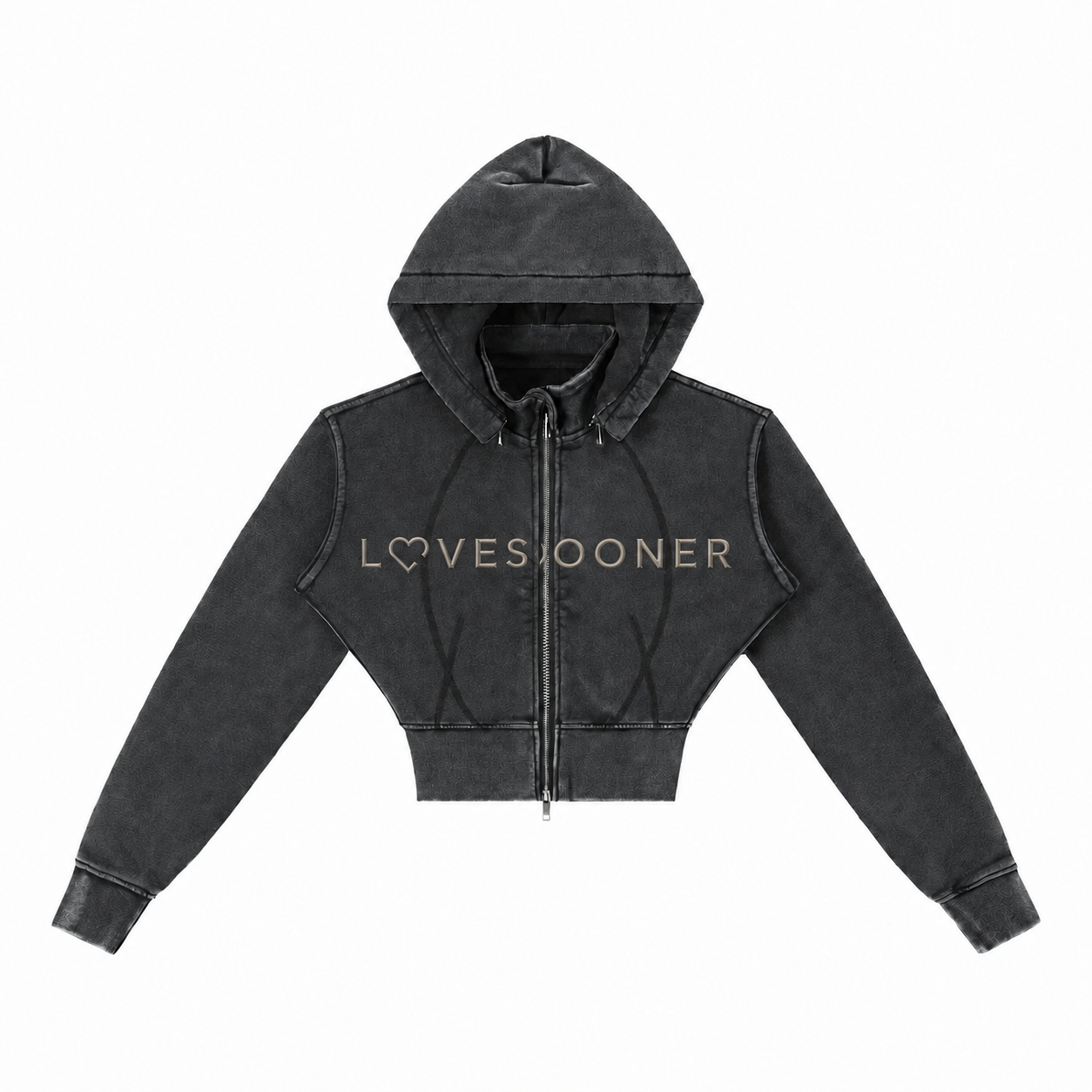CROPPED ZIP HOODIE flat front