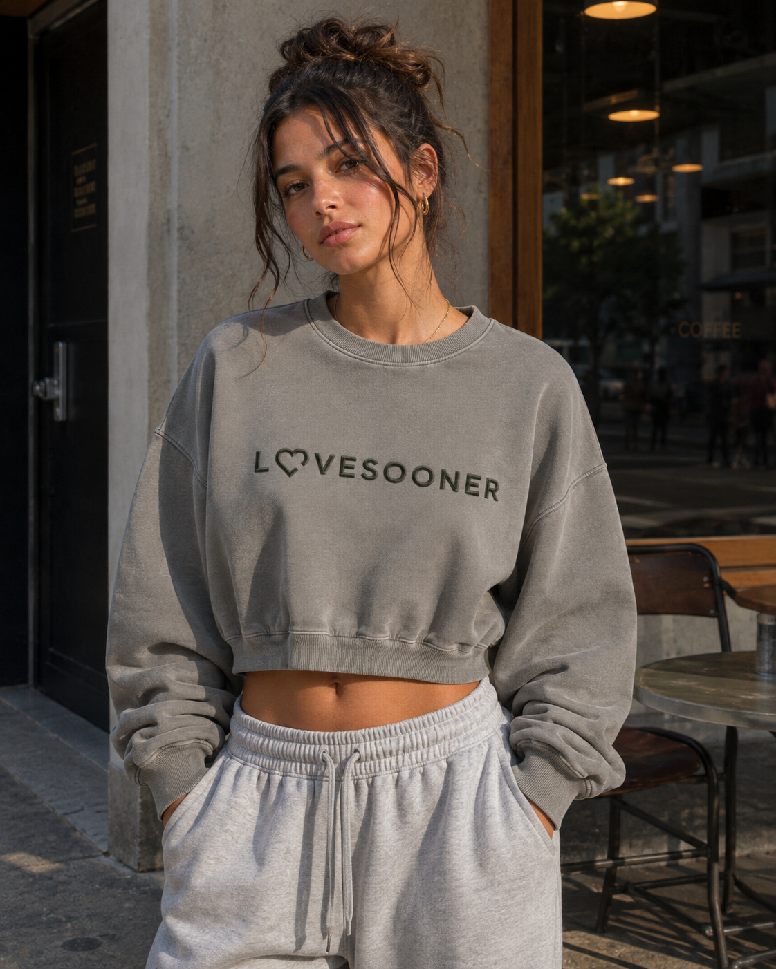 WASHED CROP SWEATSHIRT front