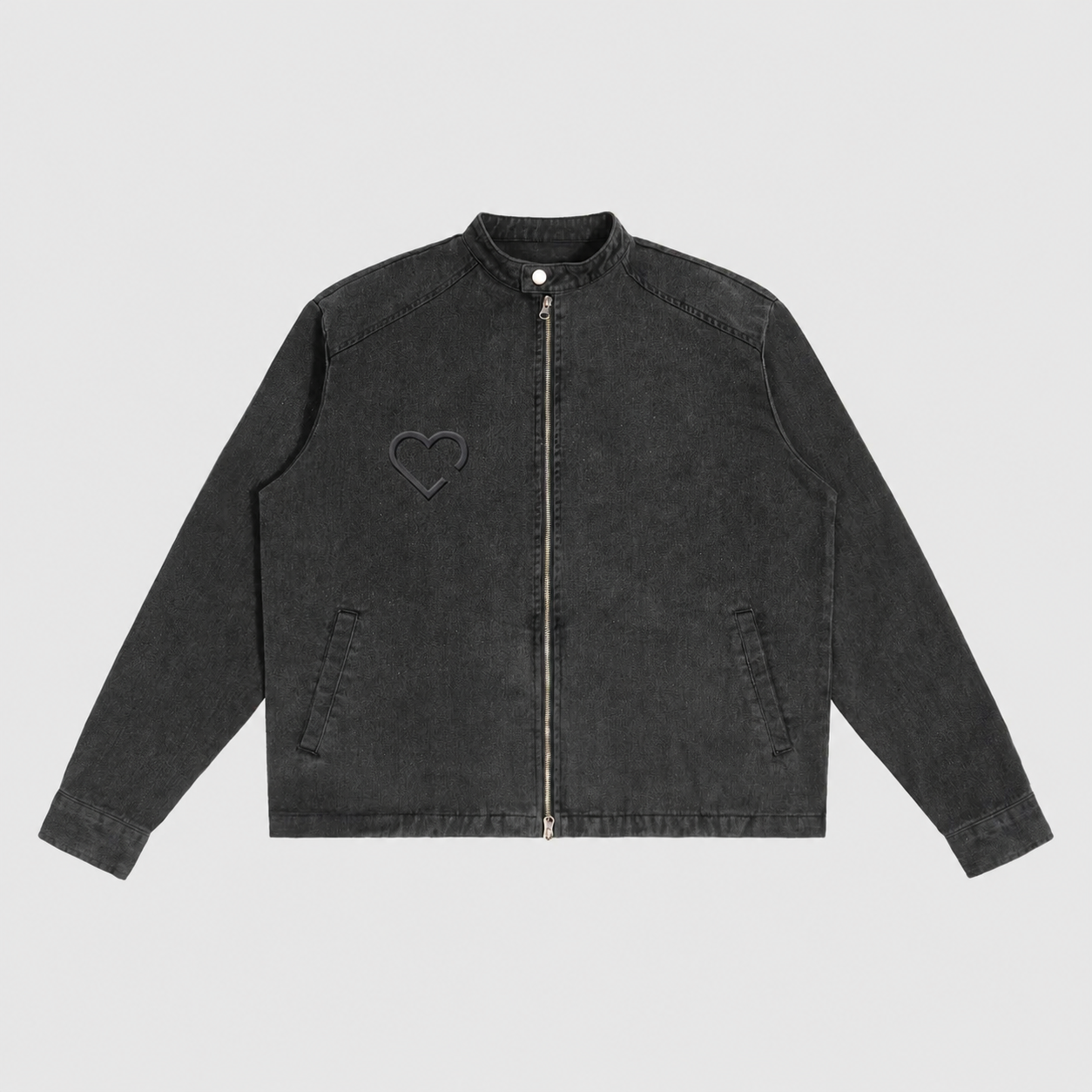 WASHED DENIM JACKET flat front