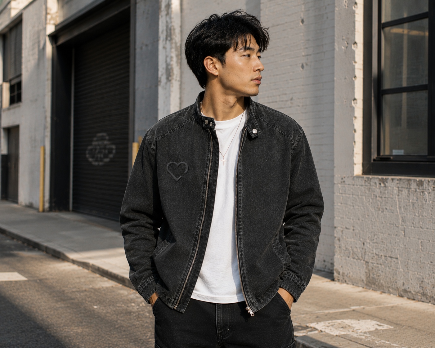 WASHED DENIM JACKET editorial styling